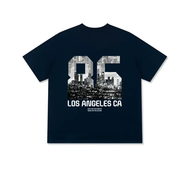 Vintage Los Angeles California Graphic T-Shirt | Retro Number 86 Cityscape Skyline Printed Cotton Tee for Men Women | Aesthetic Y2K Urban Casual Summer Short Sleeve Top