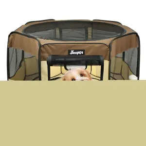 212 Main PPP-36CF 36 in. Soft Pet Playpen, Brown & Beige - Small