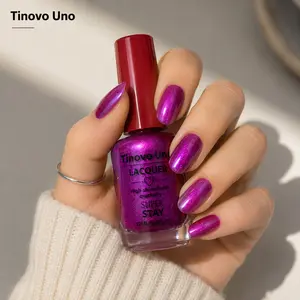 Tinovo Uno Metallic Purple Matte Nail Polish - 1pc Gentle, Quick-Dry, Long-Lasting Nail Supply, Toluene-Free, Formaldehyde-Free, No Salon Cleanup, No UV Light Needed
