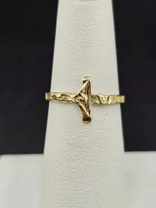 14K Gold Ring - Jesus on Cross