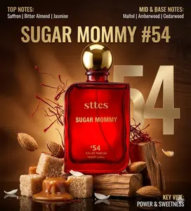 Sttes Sugar Mommy #54 Eau de Parfum for Women 3.4 Fl Oz / 100ml – Sweet Gourmand Perfume with Saffron, Almond & Jasmine, Amberwood Musk – Long Lasting Women's Fragrance Gift Perfume
