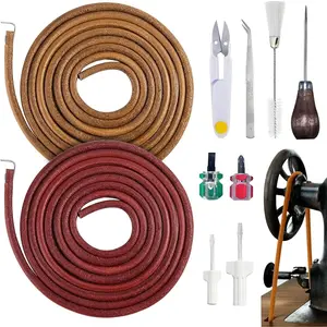 2 count Sewing Machine Belts,Sewing-Machine Belts Replacement with Old Sewing Machine  Accessories Clean Set,Treadle-Sewing Machines Belt with Hook