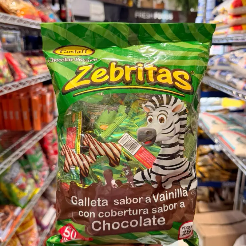 Gustaff Zebritas Vanilla-Flavored Cookies, Chocolate-Covered, 50-Count Pack