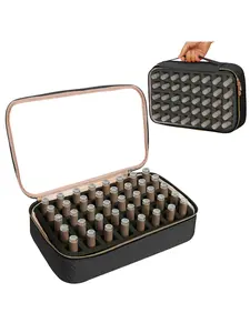 Small Clear Nail Polish Organizer Holds 40 bottles(15ml-0.5fl.oz) Nail Polish Case Multifunctional Nail Polish organizer, Travel Makeup Bags for Women, Portable Travel Nail Tech Carrying Bag for Storage Display, Christmas and Thank, Vanity Bag Organizer