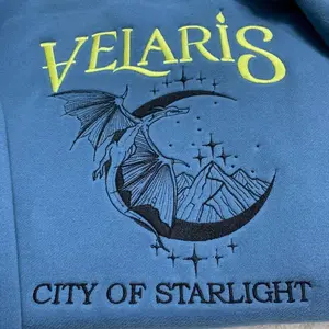 Velaris City Of Starlight Embroidered Shirt, The Night Court Shirt,Velaris embroidered sweatshirt, , SJM sweater, City of Starlight, ACOTA
