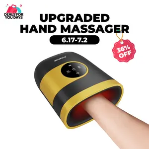 CINCOM Brand New Hand Massager, Cordless Finger Massager with Heat and Vibration, Adjustable Intensity and Temperature, with Clear Visible LED Screen, Rechargeable, Comfort, Great as a Gift for Friends or Family, Comfort Neck Shoulder Relaxer Lymphatic Dr