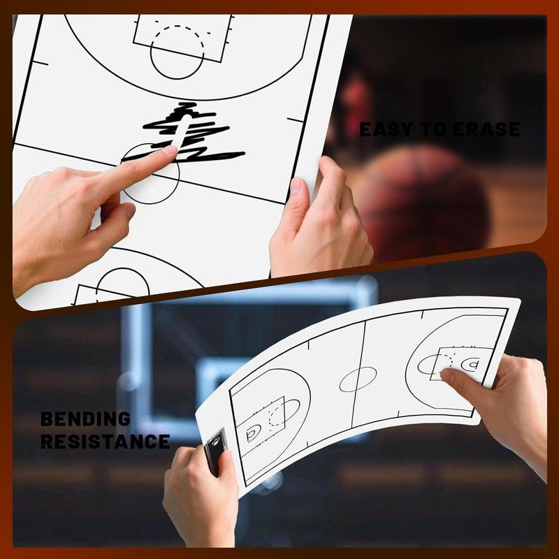 Basketball Coaches Clipboard,White Double-Sided Dry Erase Coach Clipboard, Basketball Whiteboard for Coaches, White Board with Marker for Coaches Gift