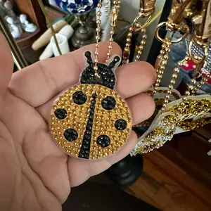 Diamond Art Lady bug keychain