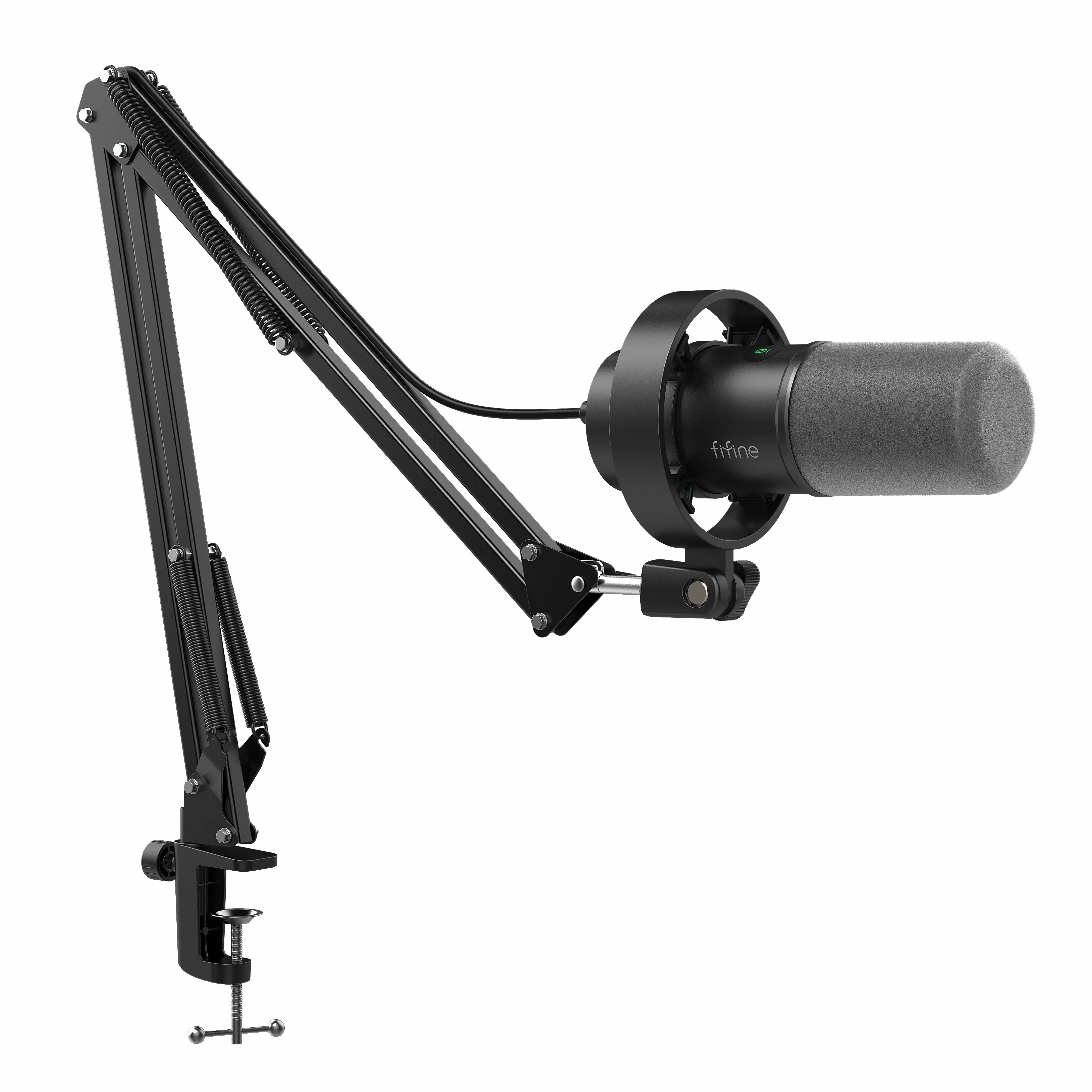 FIFINE K688CT USB/XLR Dynamic Podcast Microphone – Pro Mic Kit with Adjustable Boom Arm, Mute & Monitor for Streaming, Gaming, Vocal & Music Recording