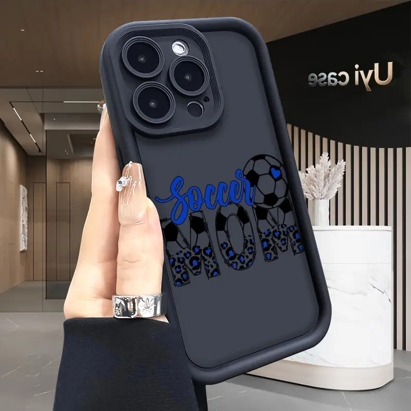 Soccer Mom Bow Print Soft Silicone Case for iPhone 16 16e 17 Air 15 14 13 12 11 Pro Max Plus X XS Shockproof Anti-Scratch Rugged Cover Holiday Gift