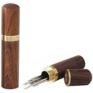 2 Pack Wooden Toothpick Holder Portable Toothpick Dispenser Bucket Toothpick Holder Mini Toothpick box Pocket