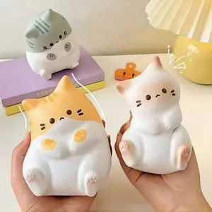 Cute Cartoon Cat Stress Relief Toy, Decompression Squeeze, Soft PU Squeeze Ball, Slow Rising, Home Decor, Desk Decoration, Desk Fidget, Party Gift, Birthday Present, Stress Relief Gadgets