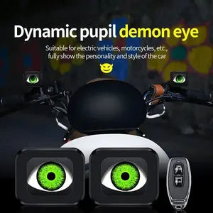New Upgraded 8.5cm Motorcycle Demon Eye Headlight | Dynamic RGB LED Customizable Pupil Light
