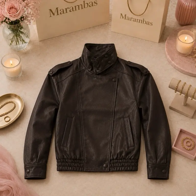 Women's Mocha Faux Leather Jacket, Womenswear Outerwear for Women