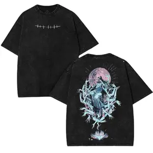 Geto Suguru v2 Cursed Spirit Manipulation JJk Jujutsu Kaisen Washed anime manga game T Shirts Streetwear Graphic Tees Tops Menswear Soft Double-Sided Epic inspired vintage fan clothes Cotton Fabric