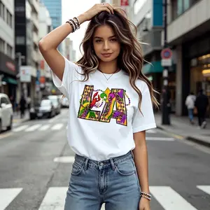 Women’s Soft Cotton Comfortable T‑Shirt | LA Mardi Gras Crawfish Casual Short Sleeve Top