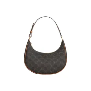 Pre-owned Celine cowhide Shoulder Bags AVA Classic Arc de Triomphe Monogram Print Adjustable Shoulder Strap Leather Handbag for Versatile Use