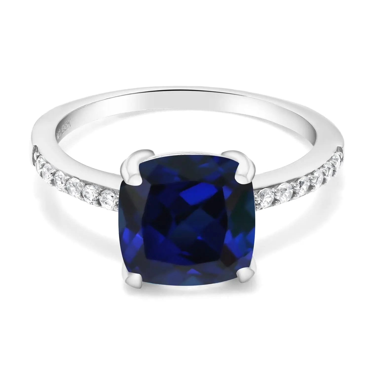 2-3 Cttw Cushion Cut Gemstone Birthstone Engagement Ring | 925 Sterling Silver | 8MM Cushion Cut | Wedding Anniversary Promise Ring For Women | Available In Size 5, 6, 7, 8, 9