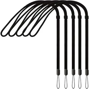 Lanyards 5 Pack Adjustable  Office Lanyard Straps Long For Pen ID Badge Holder  Umbrella Whistle Cruise (5 Black)