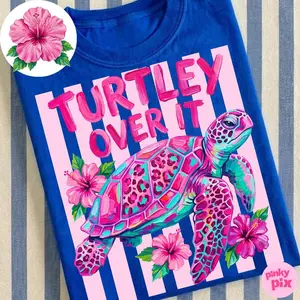 Comfort Colors Turtley Over It Shirt Sea Turtle T-Shirt Aesthetic Preppy Summer Graphic Tee Vintage Beach Life Top Retro Sarcastic Animal Shirt Spirit Era Art