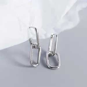 Double ring oval earrings geometric multi-color optional earrings women's jewelry daily accessories