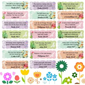 200 Pieces Bible Verse Stickers Scripture Inspirational Decals Bible Verse Motivational Faith Decals Jesus Christian Seal Stickers for Christmas School Present Tag Spice Cup Bottles Decoration