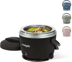 Crock-Pot Electric Lunch Box 20-Ounce Portable Food Warmer Black Licorice Perfect for Travel On-The-Go & Office Use | Stylish Spill-Free & Dishwasher-Safe | Ideal Men & Women'S Gifts