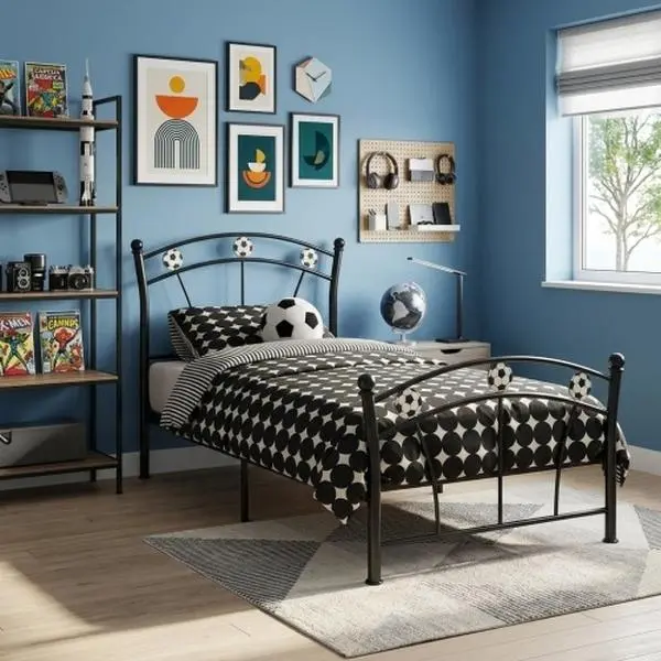 [Bellemave]Heavy Duty Metal Twin Bed Frame Platform with Sturdy Support Slats, No Box Spring Needed, Noise Free Metal Twin Size Bed for Kids Teen Adult Bedroom Guest Room