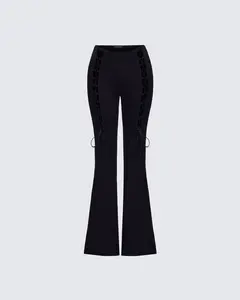 Brady Black Lace Up Pant