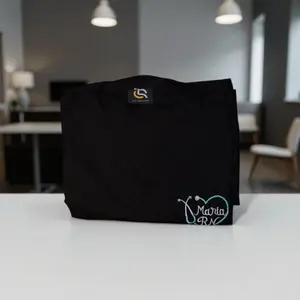 Custom Nurse Scrub & Trouser Set, Embroidered Medical Uniform Unisex”Send Your Name”S-2XL