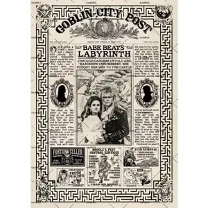 Labyrinth Newspaper Poster print Labyrinth Newspaper Poster print