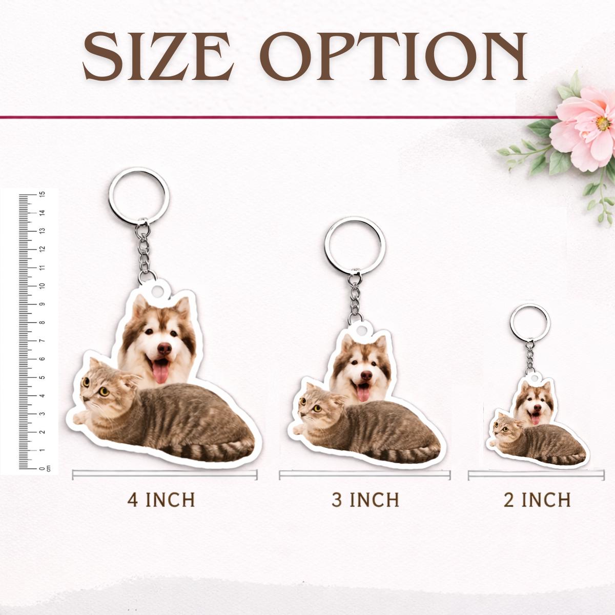 Custom Photo Keychain, Personalized Pet Portrait Keyring, Custom Acrylic Charm, Full-Color Logo Printing Ornaments, Christmas Gift For Her Him