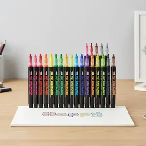 Glitter Outline Markers, 1 Set 24/36 Colors Marker Pen, Double Line Outline Marker Pen for DIY Crafts, Art Supplies