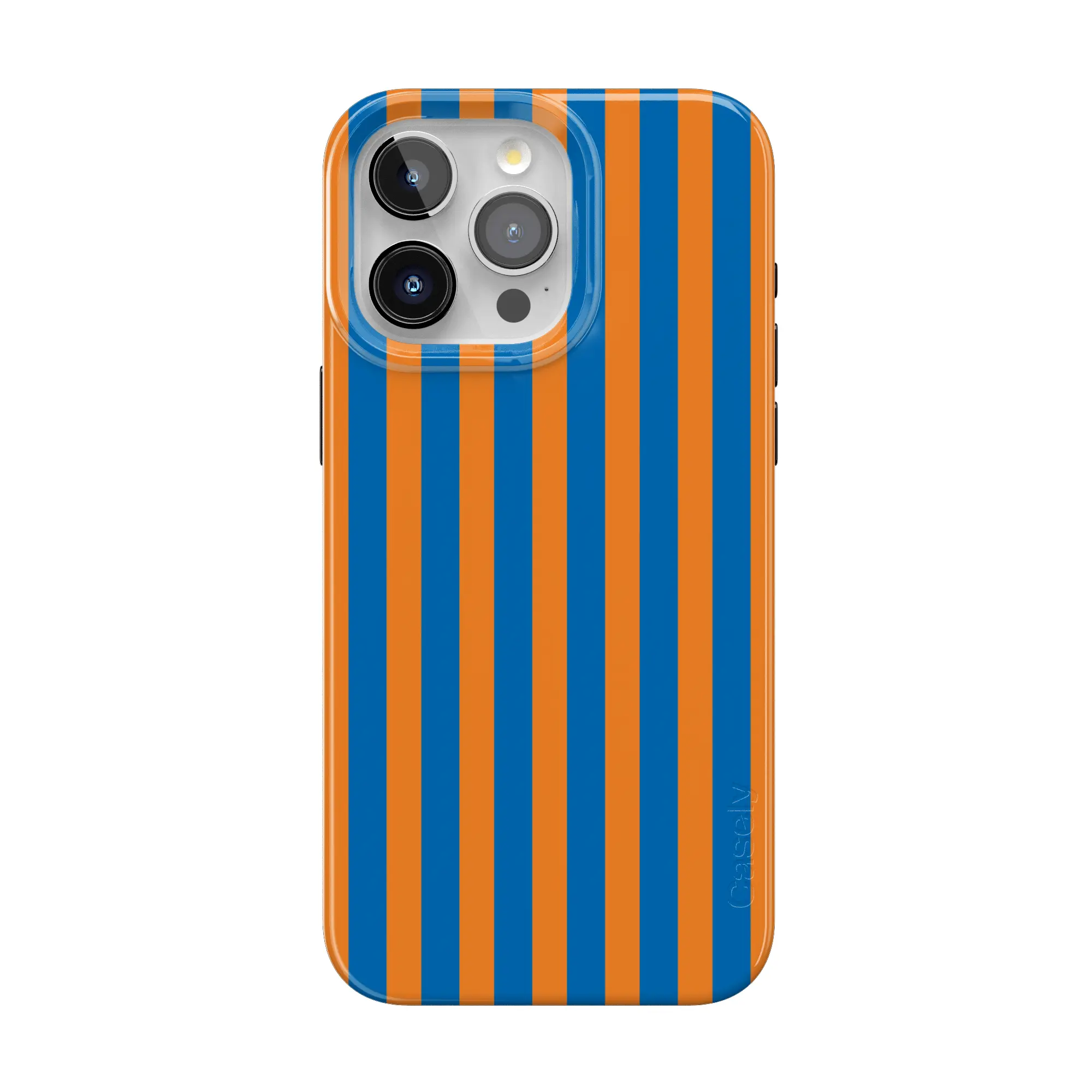 Casely iPhone 15 Pro Case | Go New York | Blue & Orange Stripes | Compatible with MagSafe | Classic Ultra Thin Design