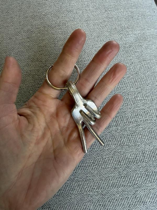 Peace Sign Fork Keychain