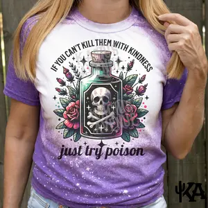 Kindness Poison Bleached TShirt, true crime shirt, skelly tshirt, goth girl fashion, emo, womens bleached shirt