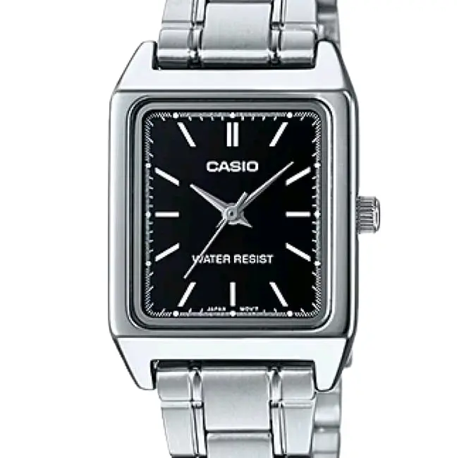 LTP-V007D-1E New Casio Silver Rectangular stainless steel Ladies very simple and elegent watch