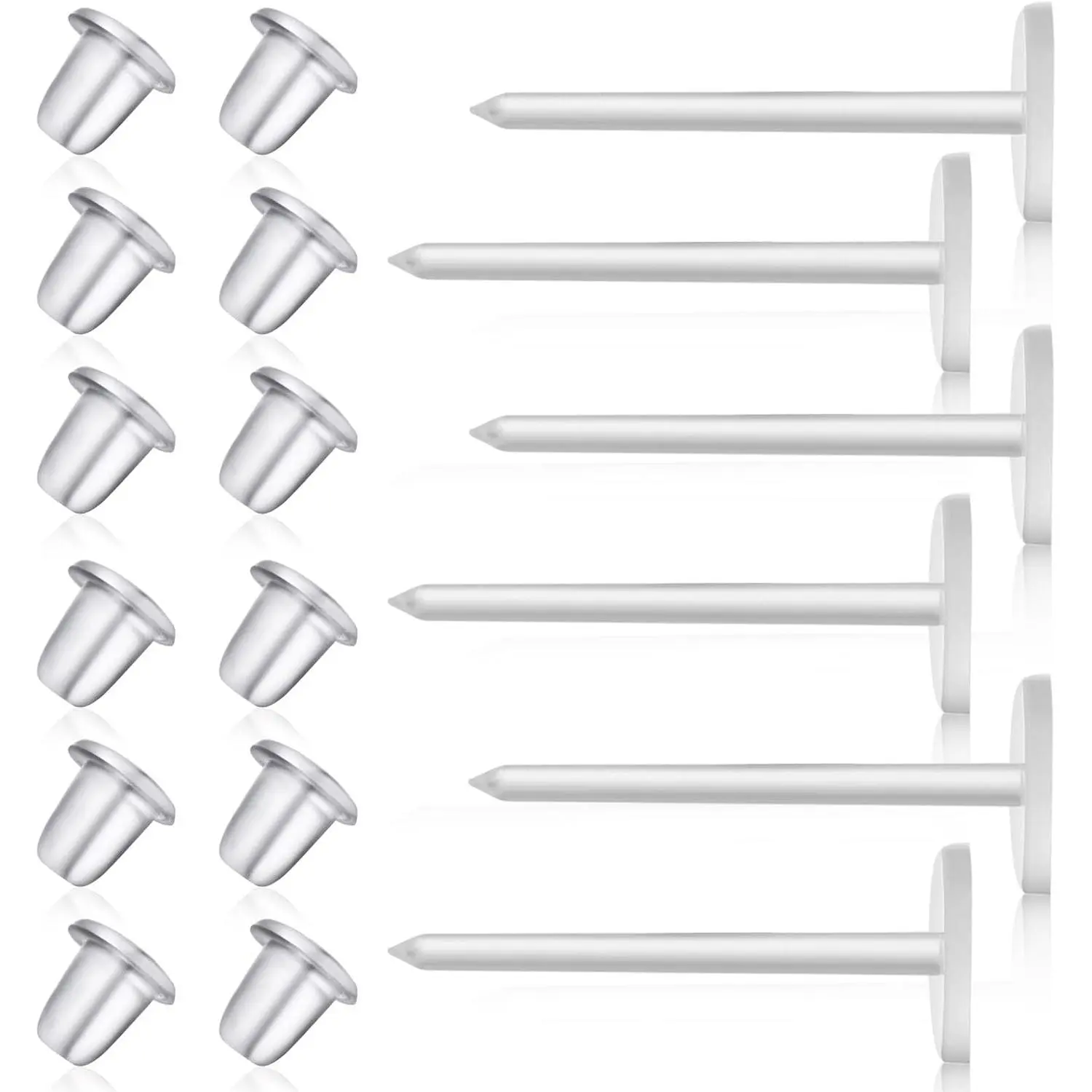 Clear Earrings Stoppers Kit for Sports,5mm Clear Earrings Stoppers Kit for  Ears,Invisible Earrings Clear Earrings for Work, Clear Plastic Earrings for Sports