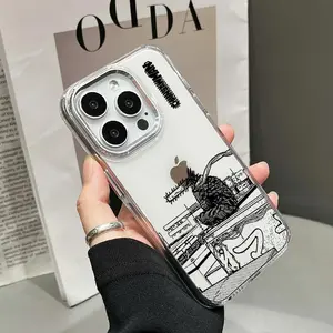 Chainsaw Man Manga Character Phone Case Clear Electroplated Shockproof Protective Cover For iPhone 17 16 15 14 13 12 11 Pro Max Plus