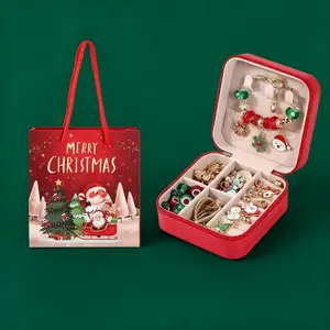 2026 New DIY Christmas Surprise Jewelry Making Kit for Women, Acrylic Beads, Bead Mix, Mesh Pendants, Adjustable Clasp Charms, Special Jewelry Box Included, Unique Craft Gift for Girlfriend (Ages 6+)