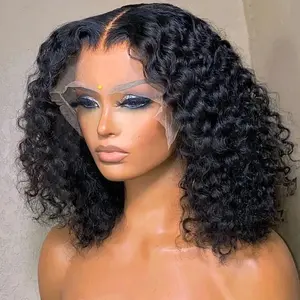 13x4 Bob Short Deep Wave Lace Frontal Wigs Human Hair 13x6 HD Transparent Lace Front Wig Closure Brazilian Hair For Women