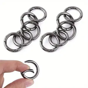 Carabiner Clip Snap, 10pcs Trigger Spring O Rings, Round Carabiner Clip Snap for Keyrings Buckle Bags Purses, Bags Hooks, Bag Accessories