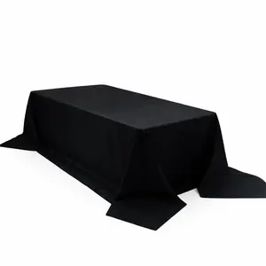 Black Polyester Rectangular King Tablecloth – 108" x 156" Extra-Wide, Wrinkle-Resistant Banquet Linen for Catering, Events & 8ft Tables
