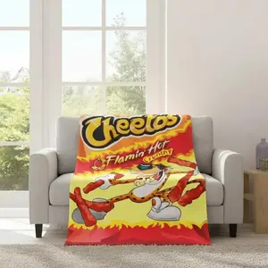 Cheetos Pattern, Soft Comfortable Warm Throw, Air-conditioned Room Blanket, Lightweight Flannel Blanket, Room Accessories Warm Nap Blanket for Home Office Travel Camping A multi-functional and beautiful blanket suitable for decoration, use and as a gift
