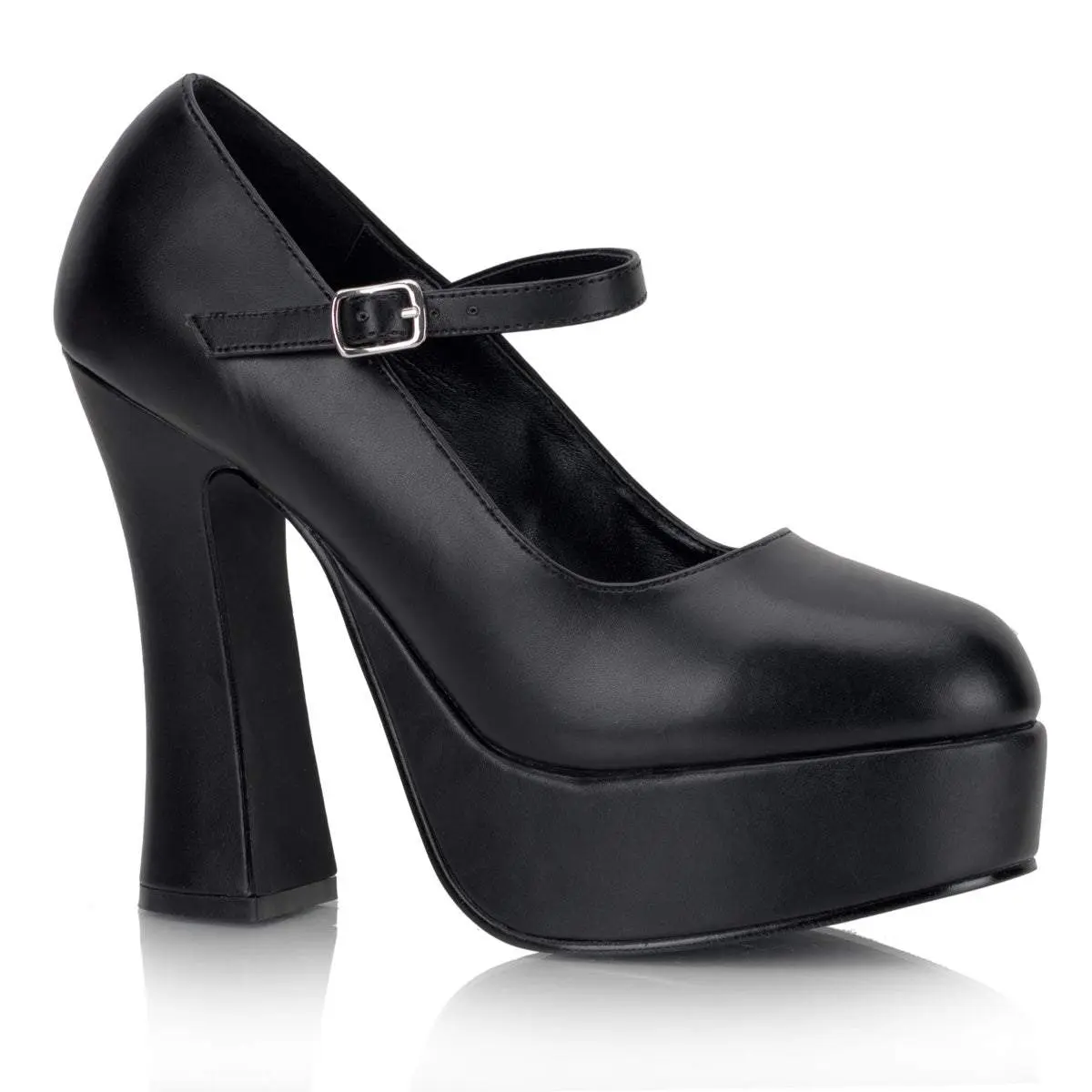 Demonia Dolly-50 Black Vegan Leather Platforms