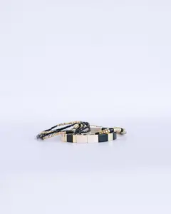 MONOCHROME BLACK AND WHITE BRACELET STACK