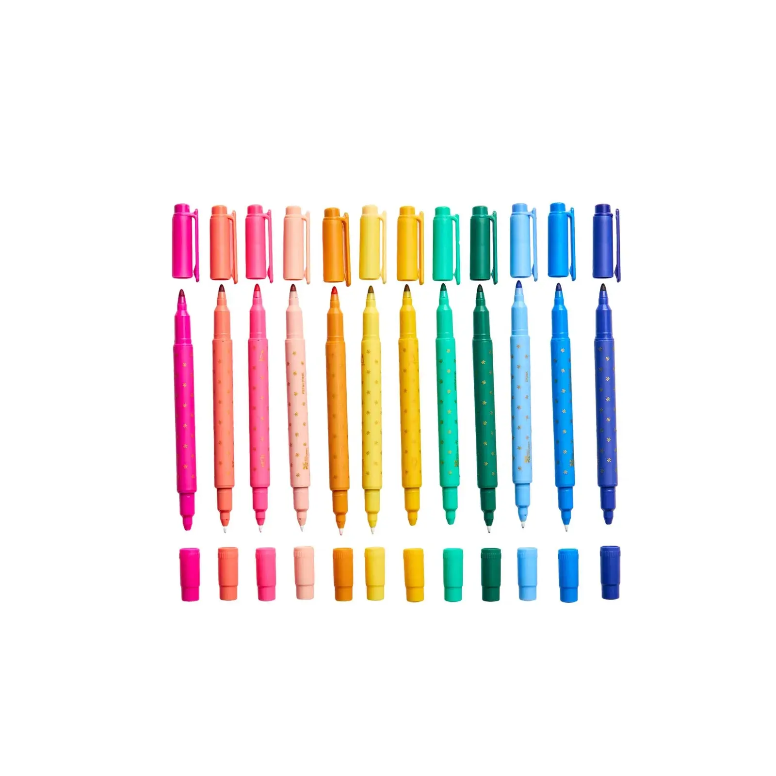 12-Pack Dual-Tip Colored Markers & Highlighters - Bright Hues, Functional Office Stationery Writing Tool for Color-Coded Schedules, Notebooks; Adds Flair to Notes and Journals, Dual-Tip Tips, Planners/Journals