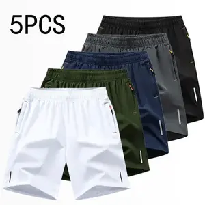 Men’s athletic shorts set, beach vacation multi-piece options available, multiple colors to choose from including gray and black, featuring zippered pockets that combine comfort and a stylish look.