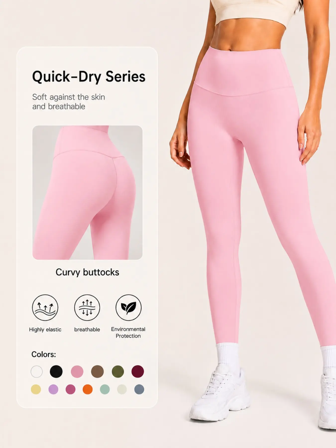 Women's High Waisted Yoga Leggings, Soft Stretch Workout Pants, Tummy Control Athletic Leggings for Gym Running Lounge Activewear Bottoms, Fitness Clothes