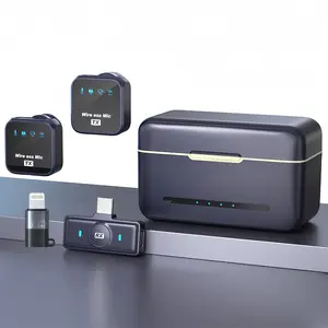 Wireless Lavalier Microphone, Rechargeable Wireless Microphone Set with Charging Case, Lapel Mini Mic for Video & Audio Recording, Teaching, Wireless Mic Receiver, Streaming Microphone, Live Podcast Equipment Smartphone mini microphone